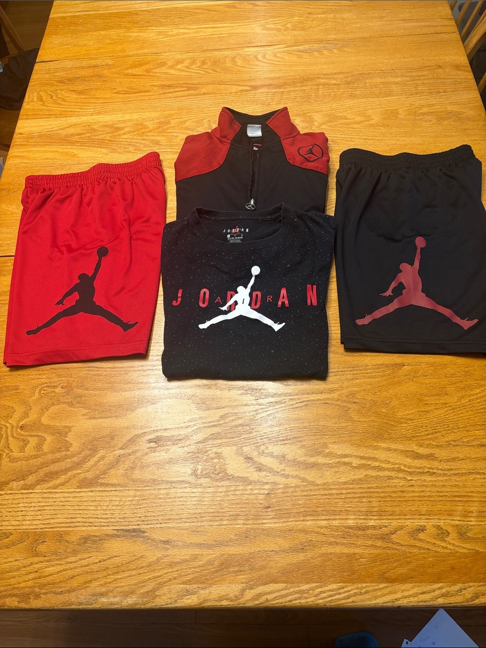 Jordan Kids Red and Black Athletic Shorts and Tee Set - Picture 4 of 13